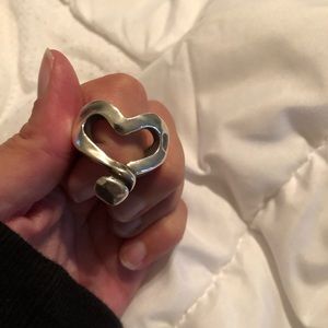 UNO de 50 Polished Silver Open Heart Ring